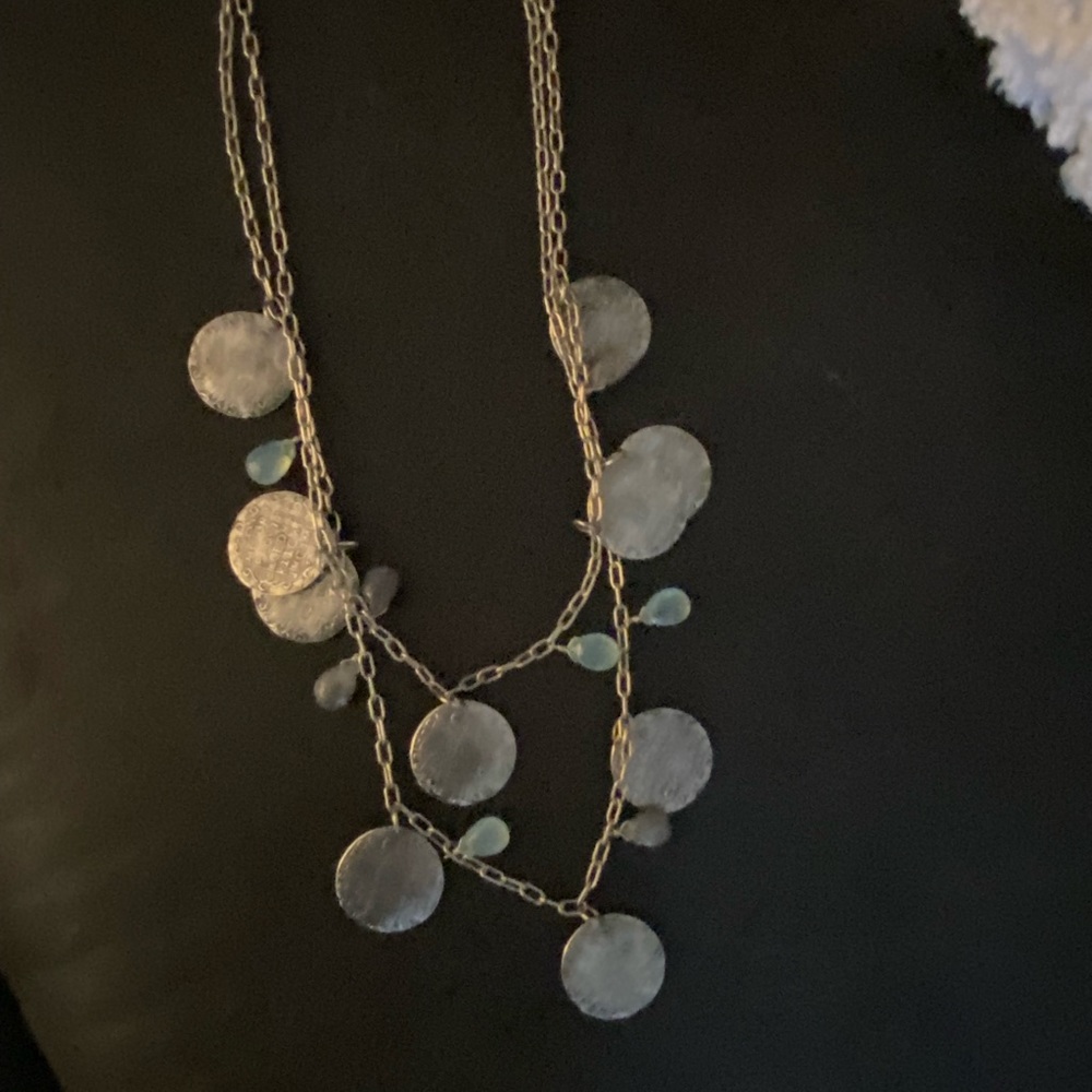 Stella and Dot 3 strand coin necklace with matching earrings